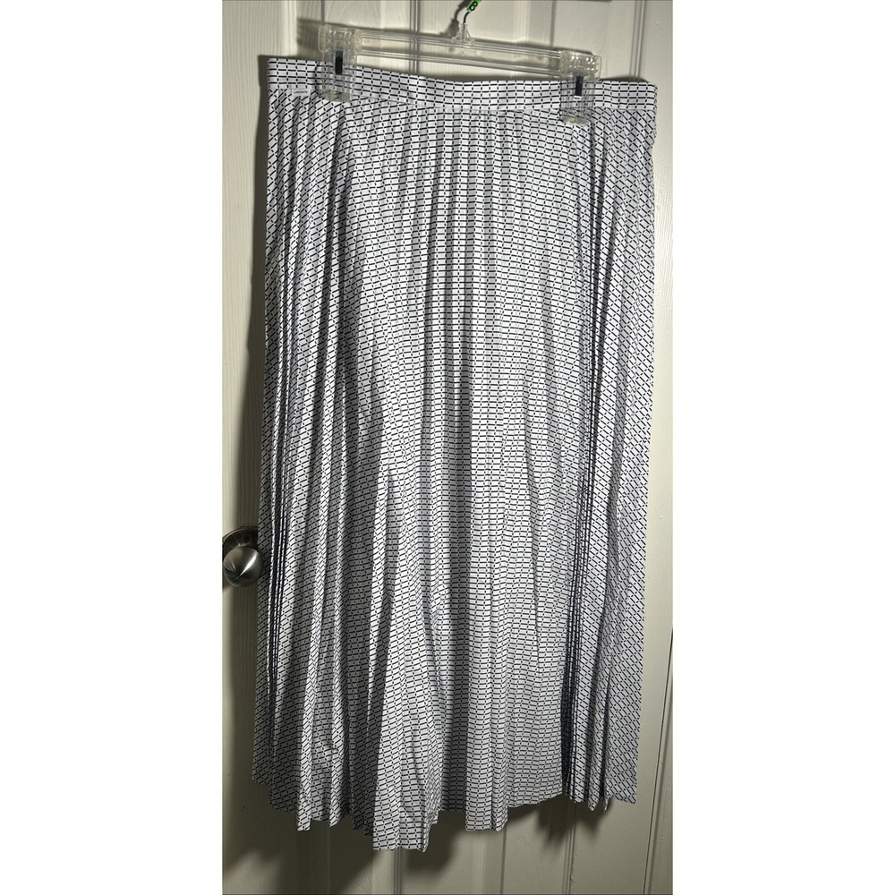 LACOSTE Pleated Skirt , Size 42/10, White/Thermal Blue NWT MSRP 195